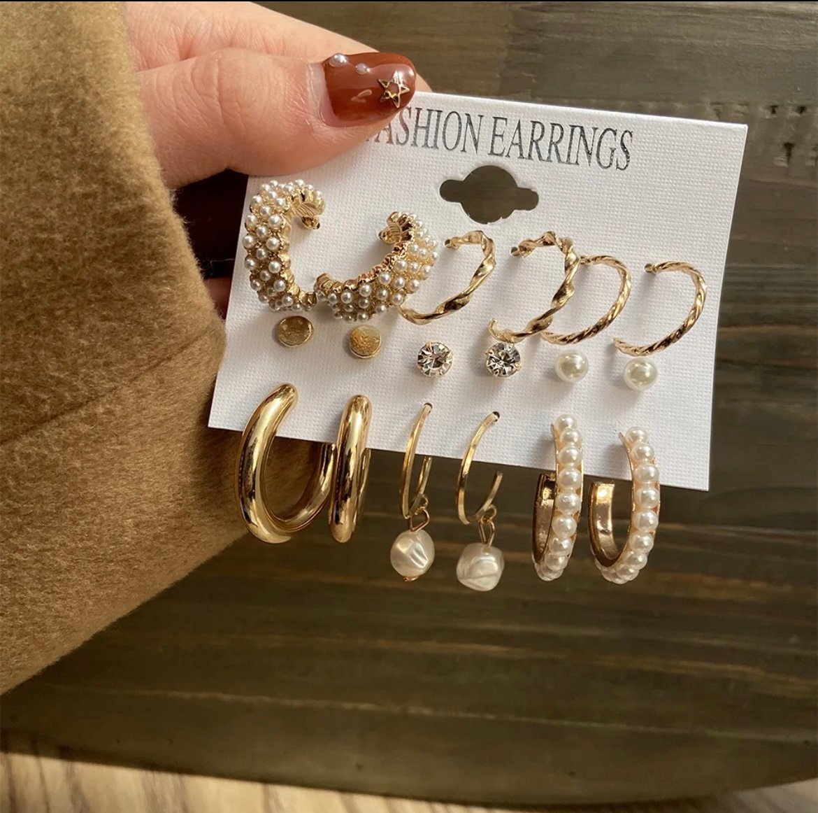 Medium Size Hoop Earring Card Set ( Set of 9 Earrings)